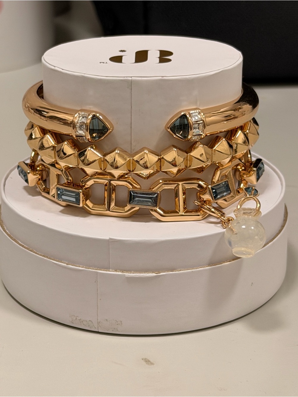 Bomb Party NWT! “The Fizzy Reveal” Gold Stackable Bracelet Set
